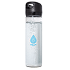WB8293
	-500 ML. (17 FL. OZ.) SINGLE WALL GLASS WATER BOTTLE-Clear Glass (bottle) Black (lid)